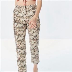 BDG Straight Leg Pants - Abstract Brown and Cream